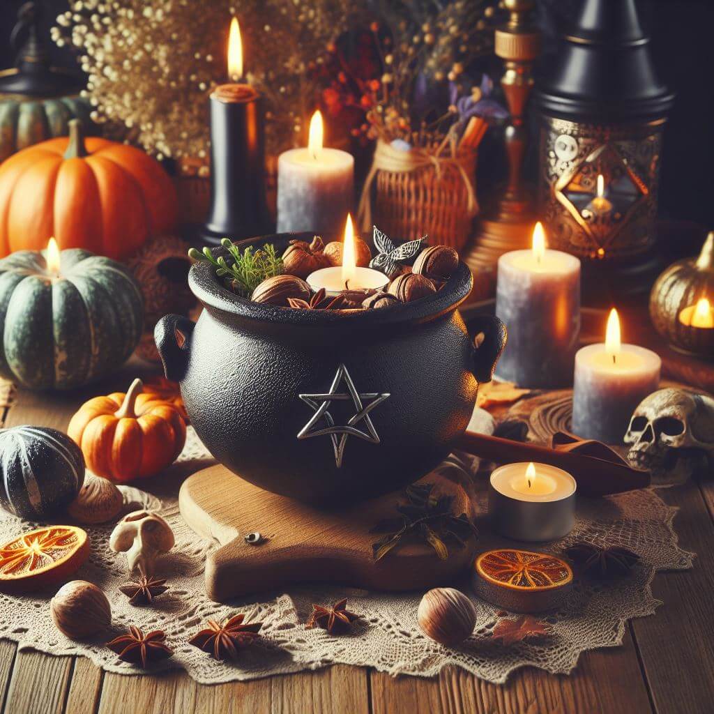 Use A Cauldron As A Candle Holder