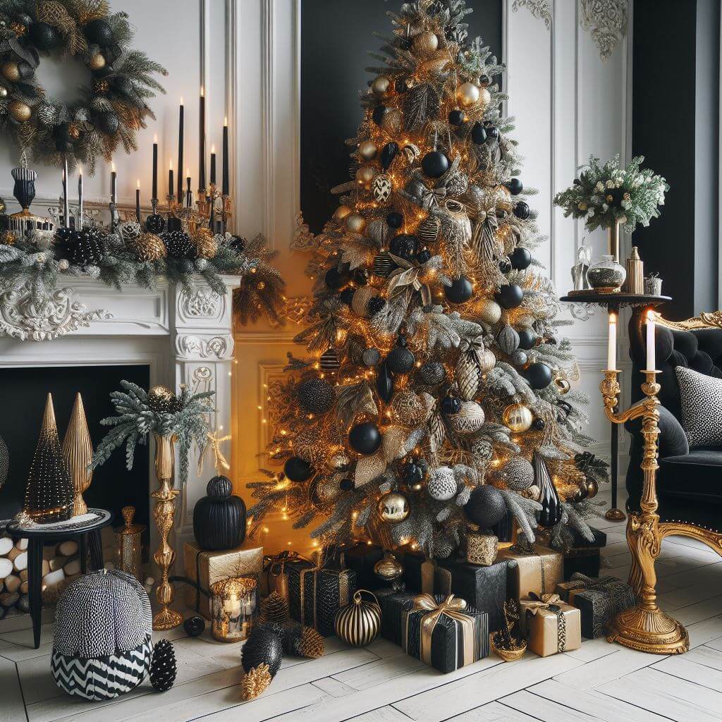 Black and Gold Christmas Tree Decor Ideas