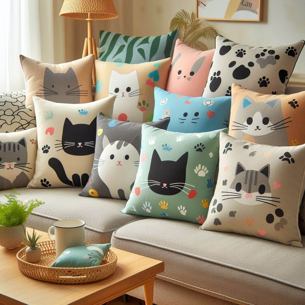 Cat-themed Throw Pillows