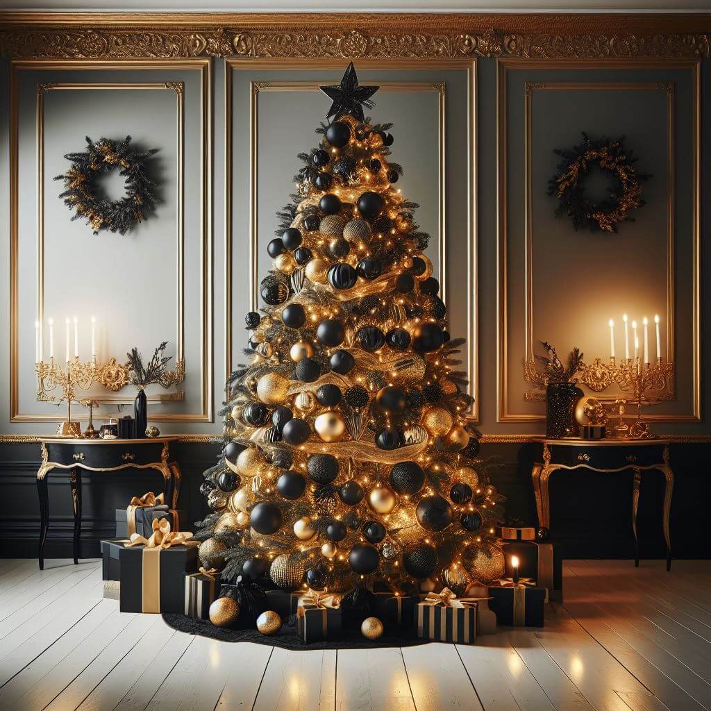 The Classic Black and Gold Tree