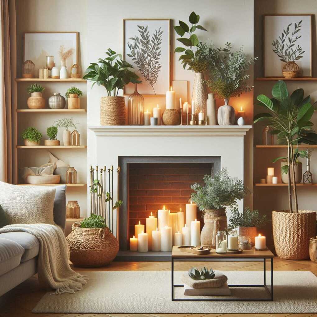 Add a Cozy Fireplace Mantel Display