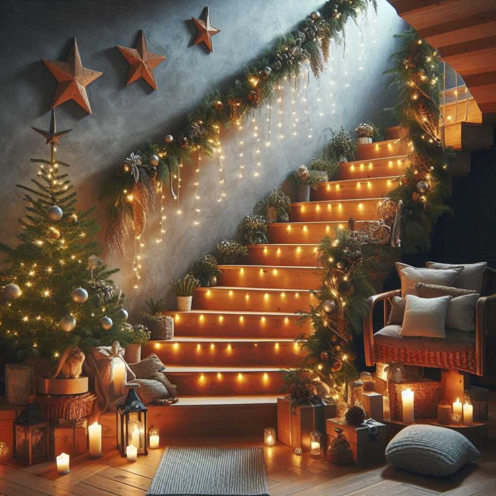 Stairs Christmas Decoration Ideas