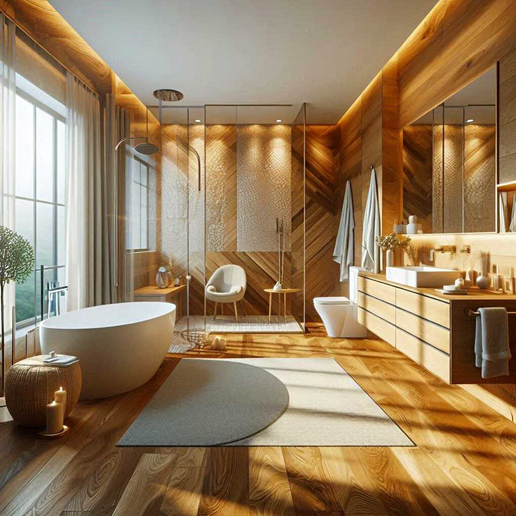 Bathroom Wood Flooring Ideas