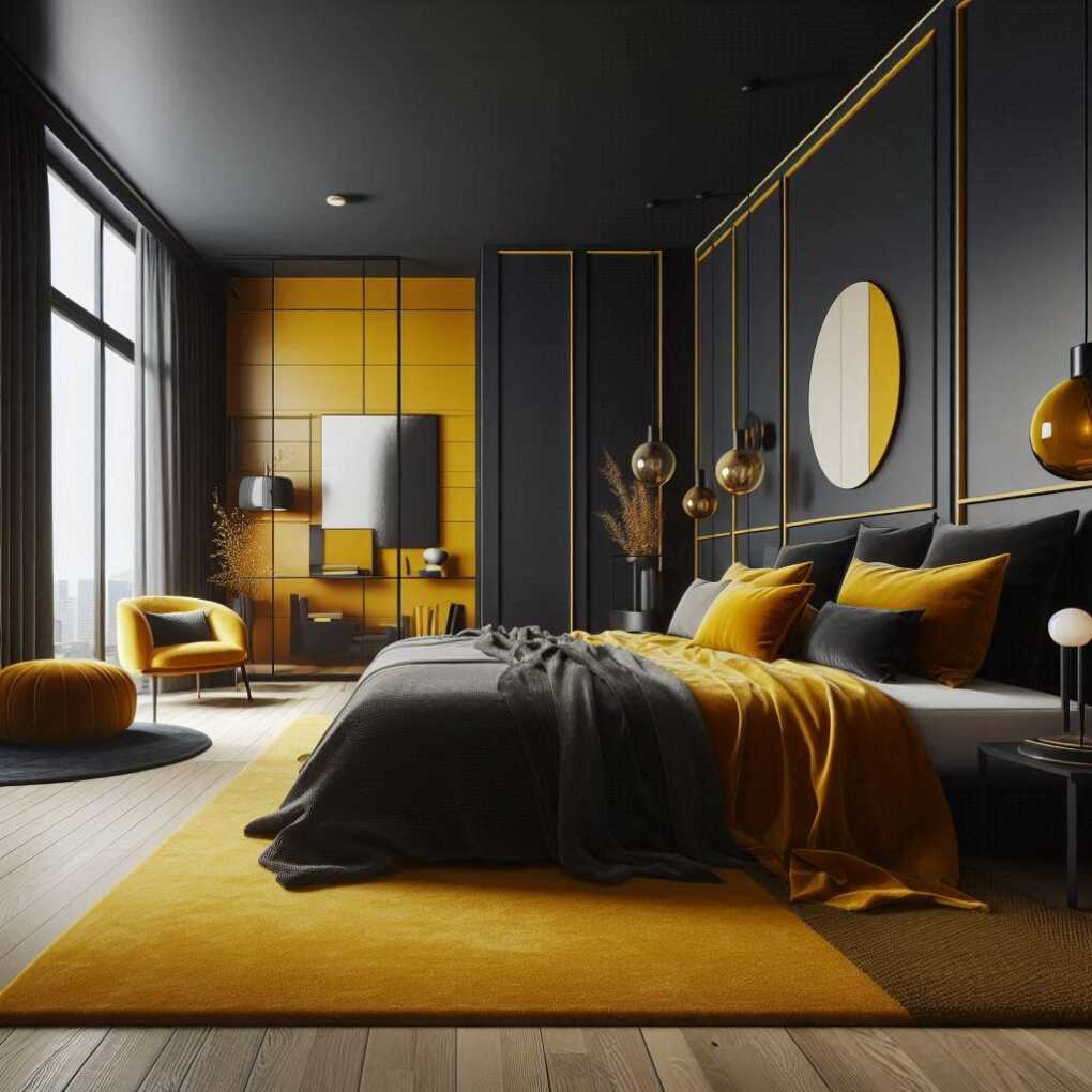 Charcoal and Mustard Contrast