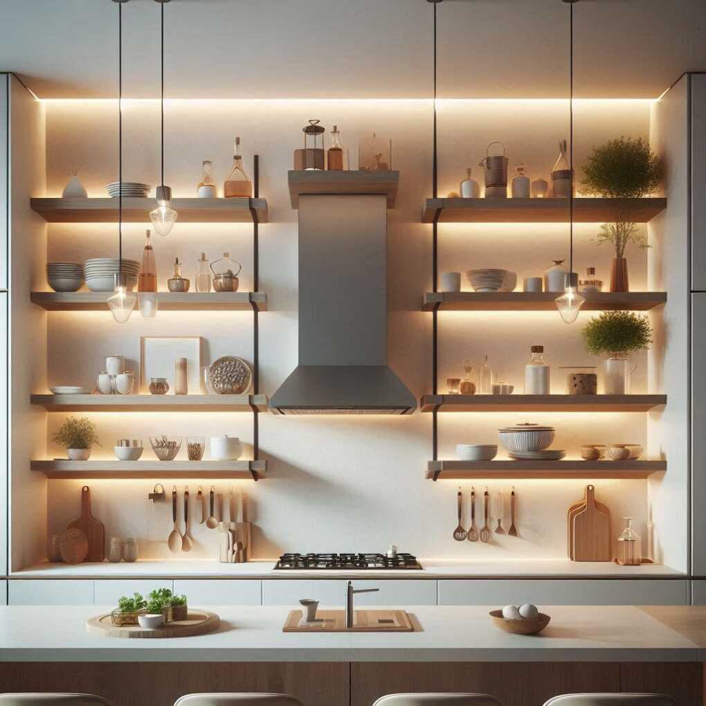 Floating Shelves with Lighting