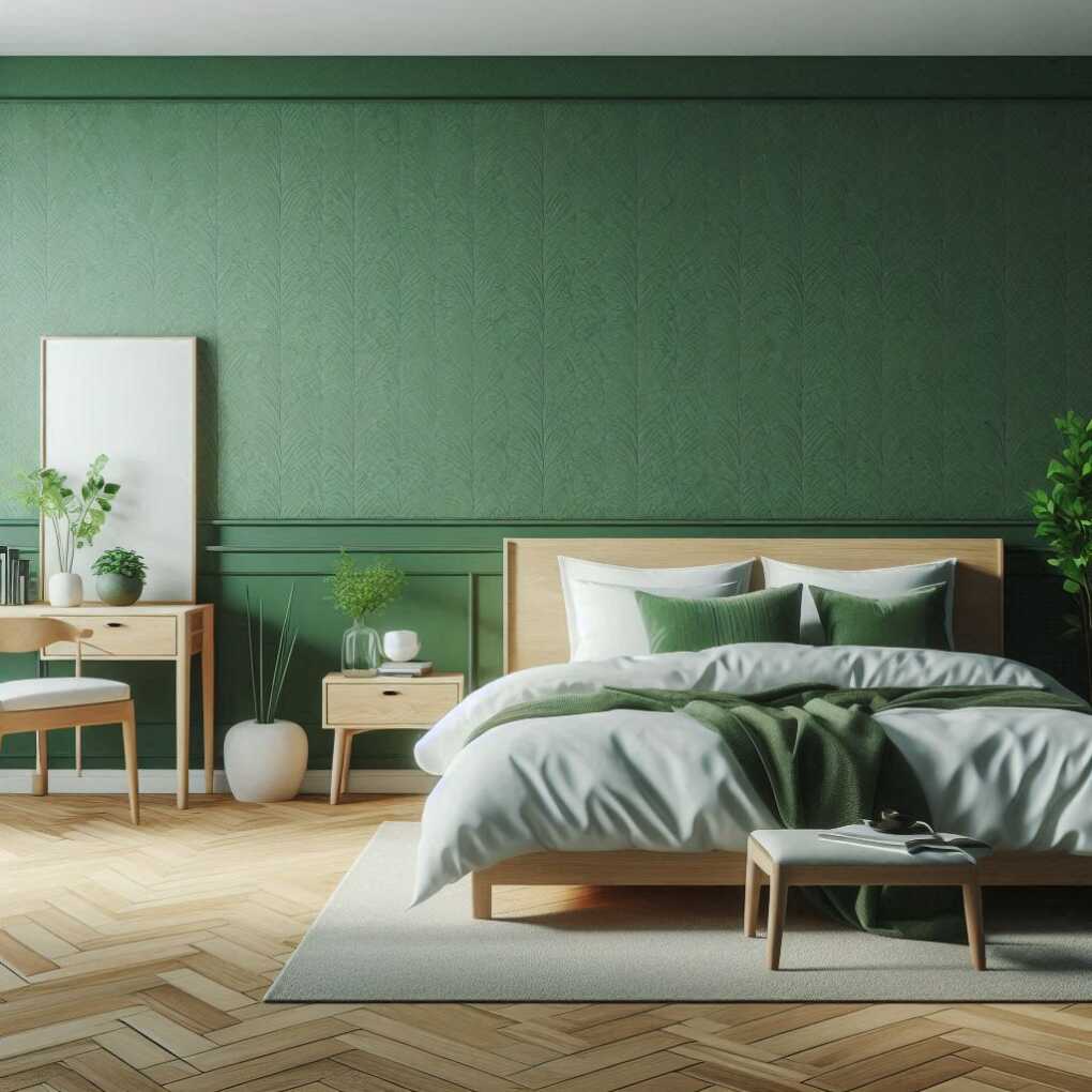 Green Wallpaper Accent Wall