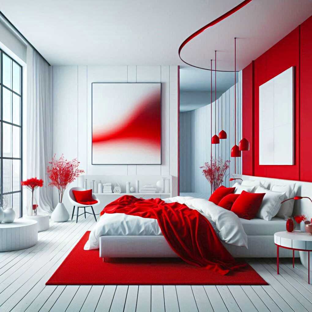 Minimalist White with Red Accents