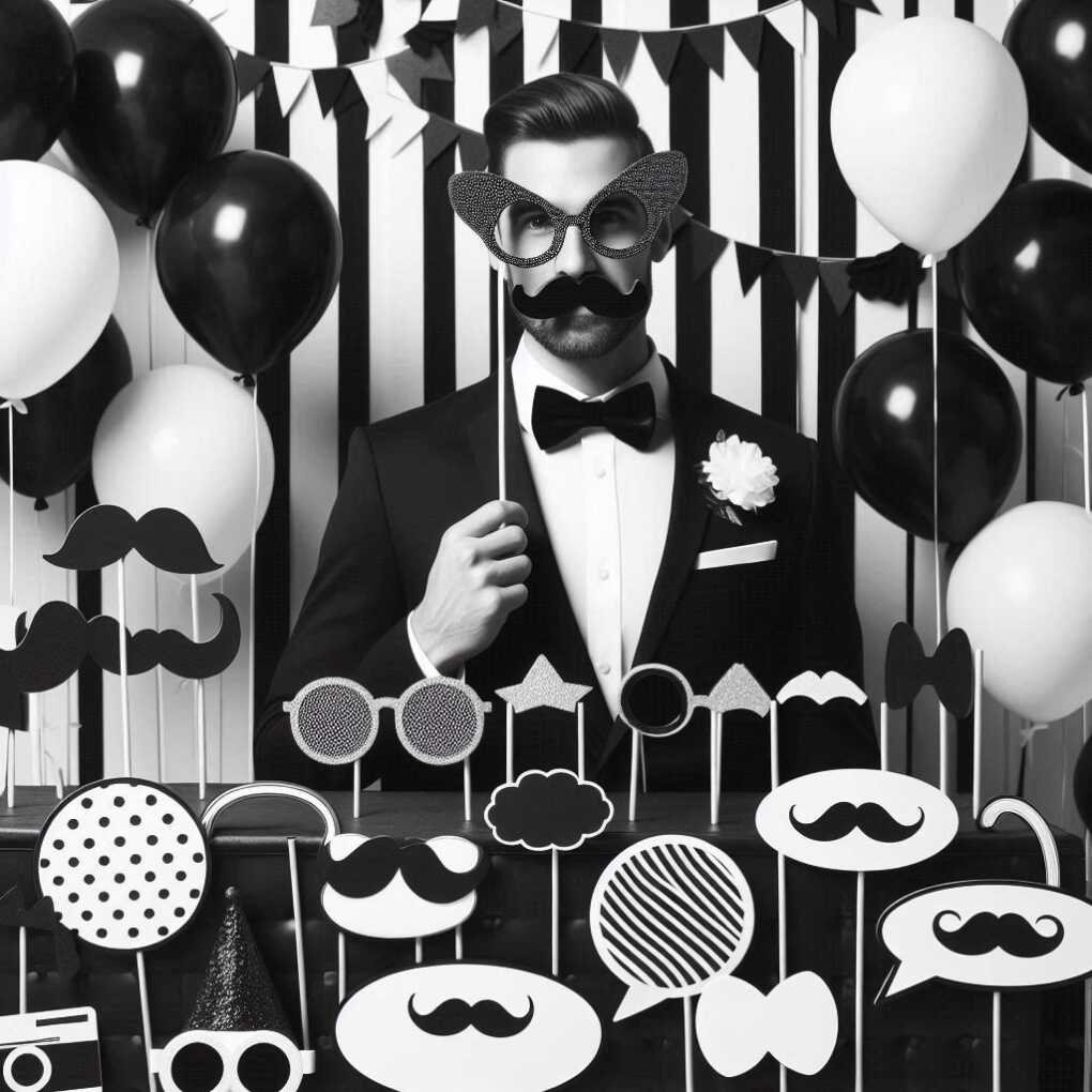 Monochrome Photo Booth Props