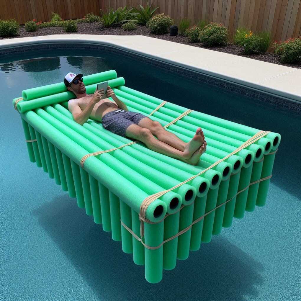 Pool Noodle Floating Relaxation Station