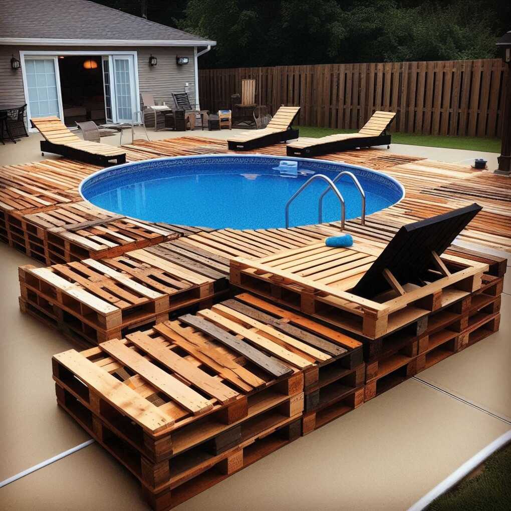 Repurposed Pallet Pool Deck