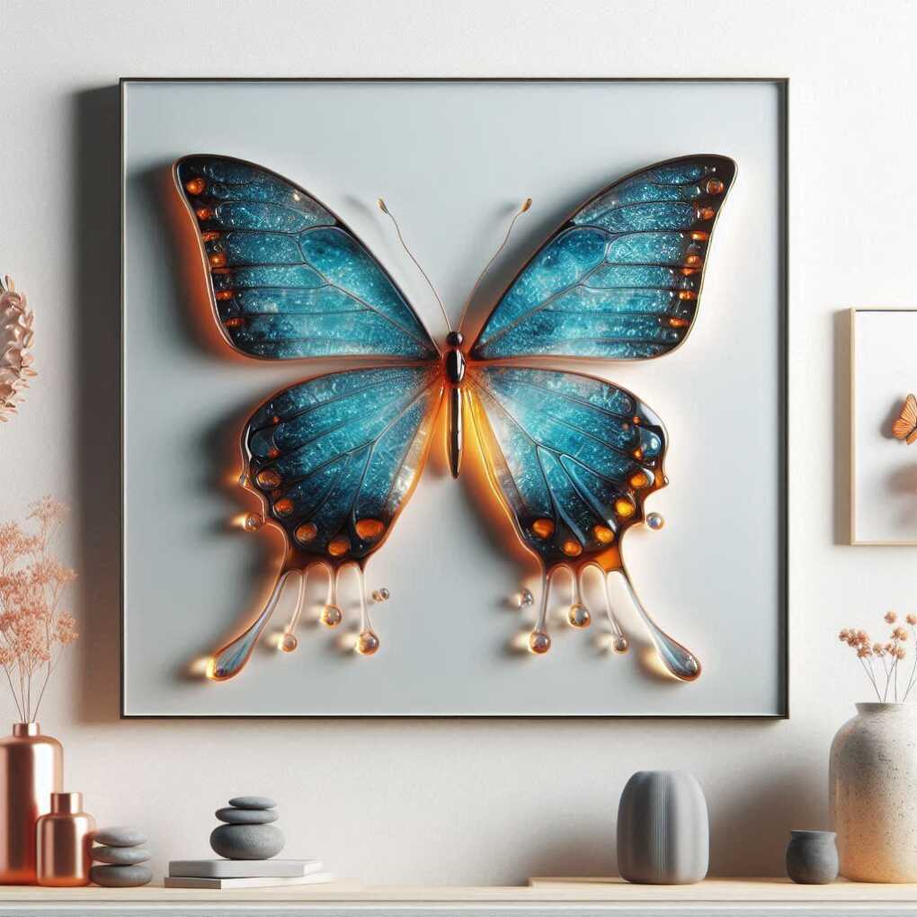 19. Butterfly Wing Resin Art