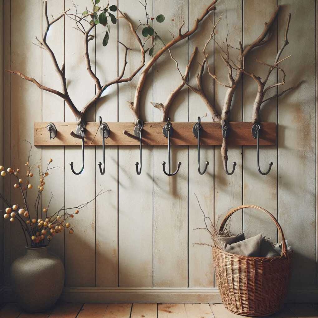 2. Rustic Wall Hooks