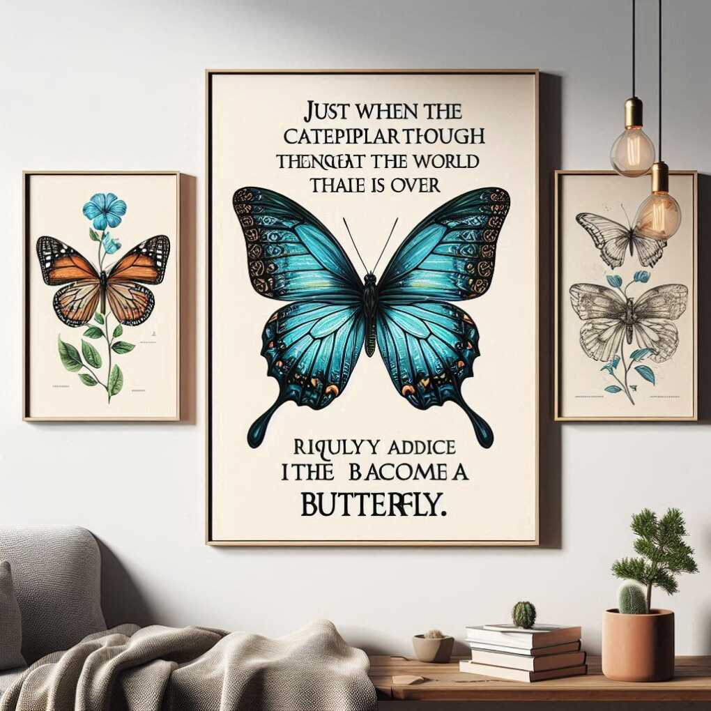 21. Butterfly-Themed Quote Wall Art