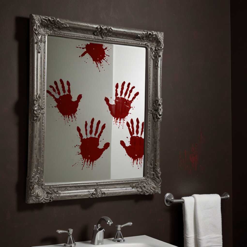 Bloody Handprint Mirror Decals