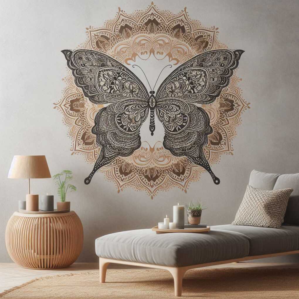 Butterfly Mandala Wall Decal