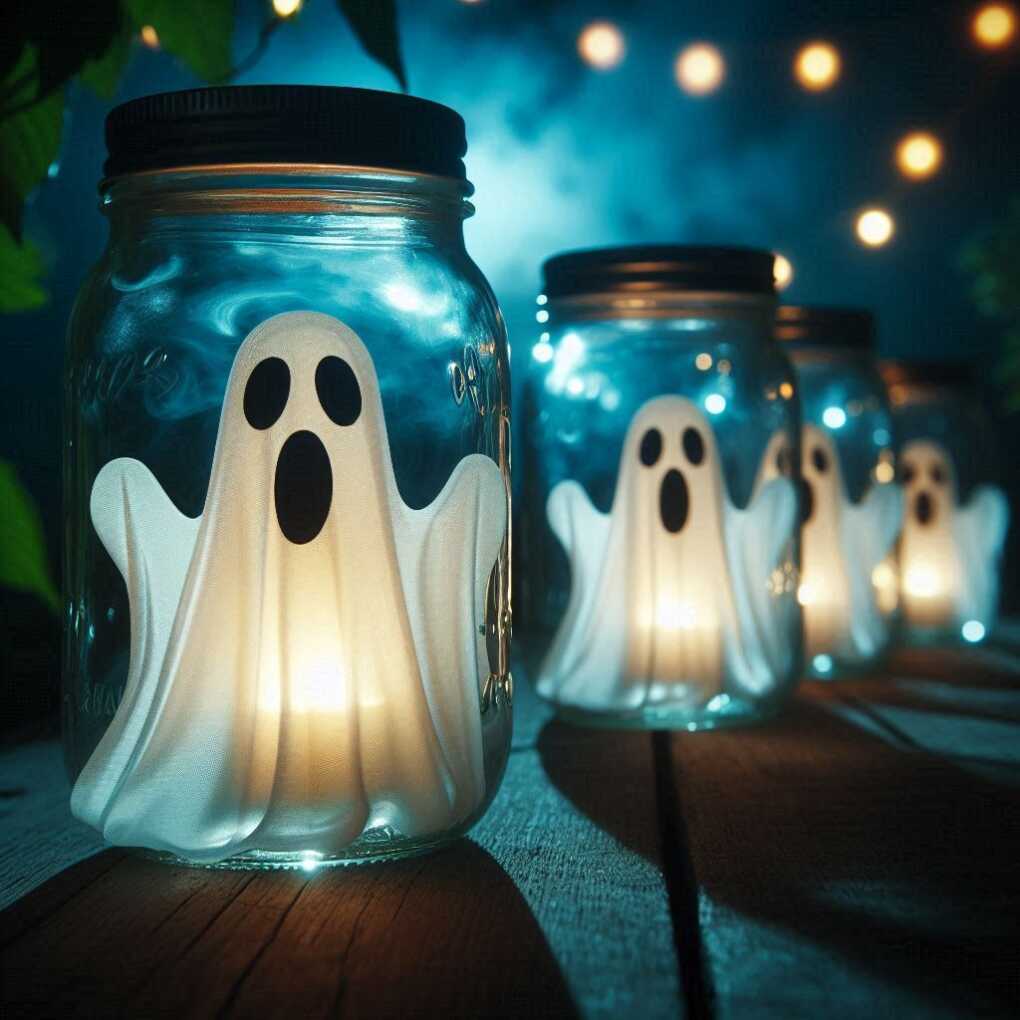 Ghostly Mason Jar Lanterns