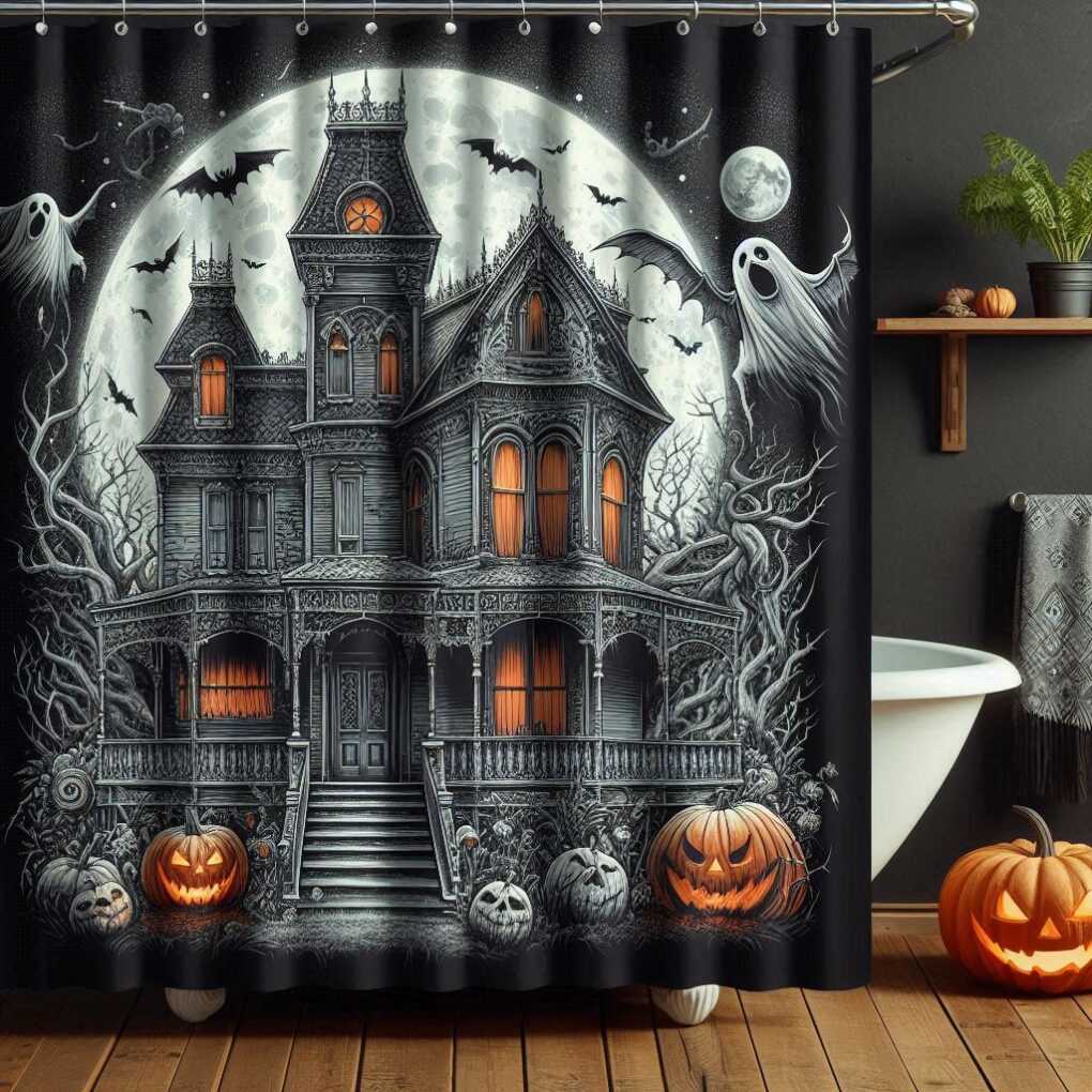 Haunted House Shower Curtain