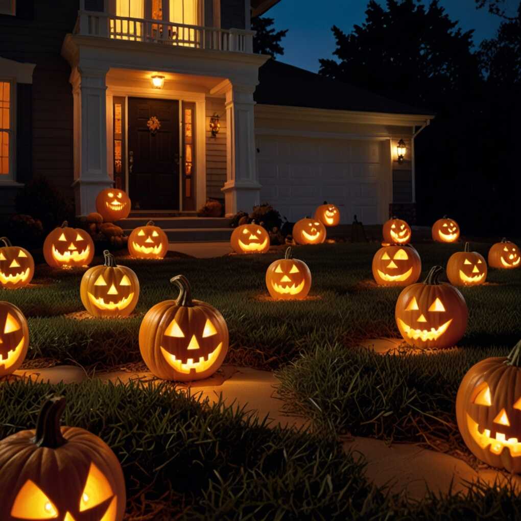 Illuminated Jack-o'-Lantern Pathway