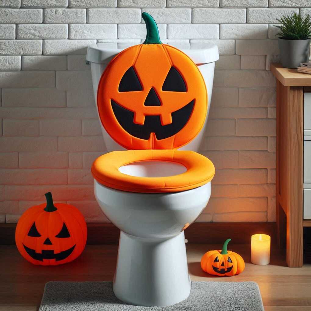 Jack-o'-Lantern Toilet Seat Cover