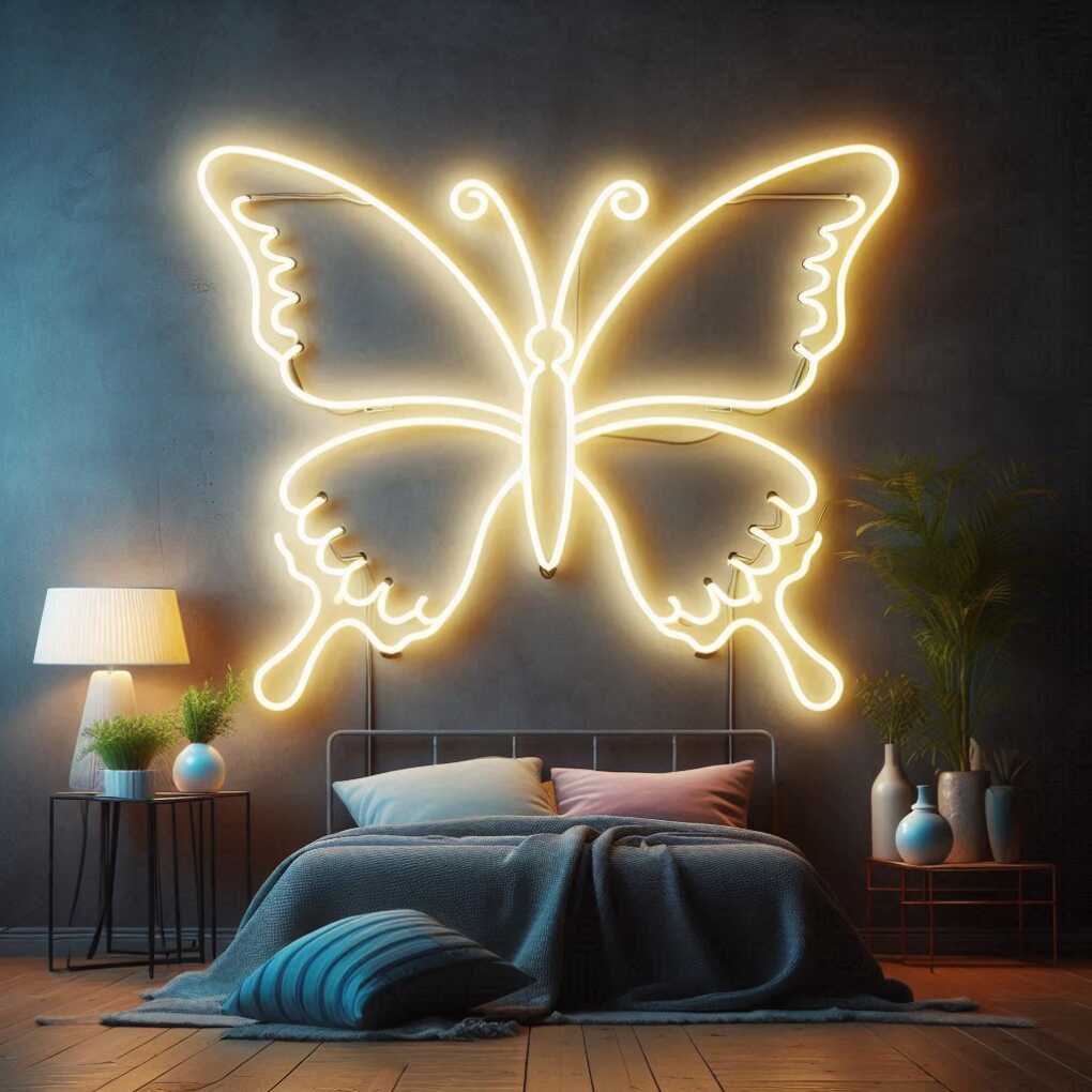 6. Neon Butterfly Sign