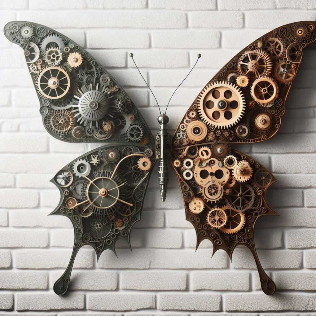 Steampunk Butterfly Wall Art