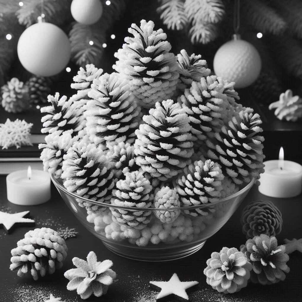 White-Frosted Pine Cones