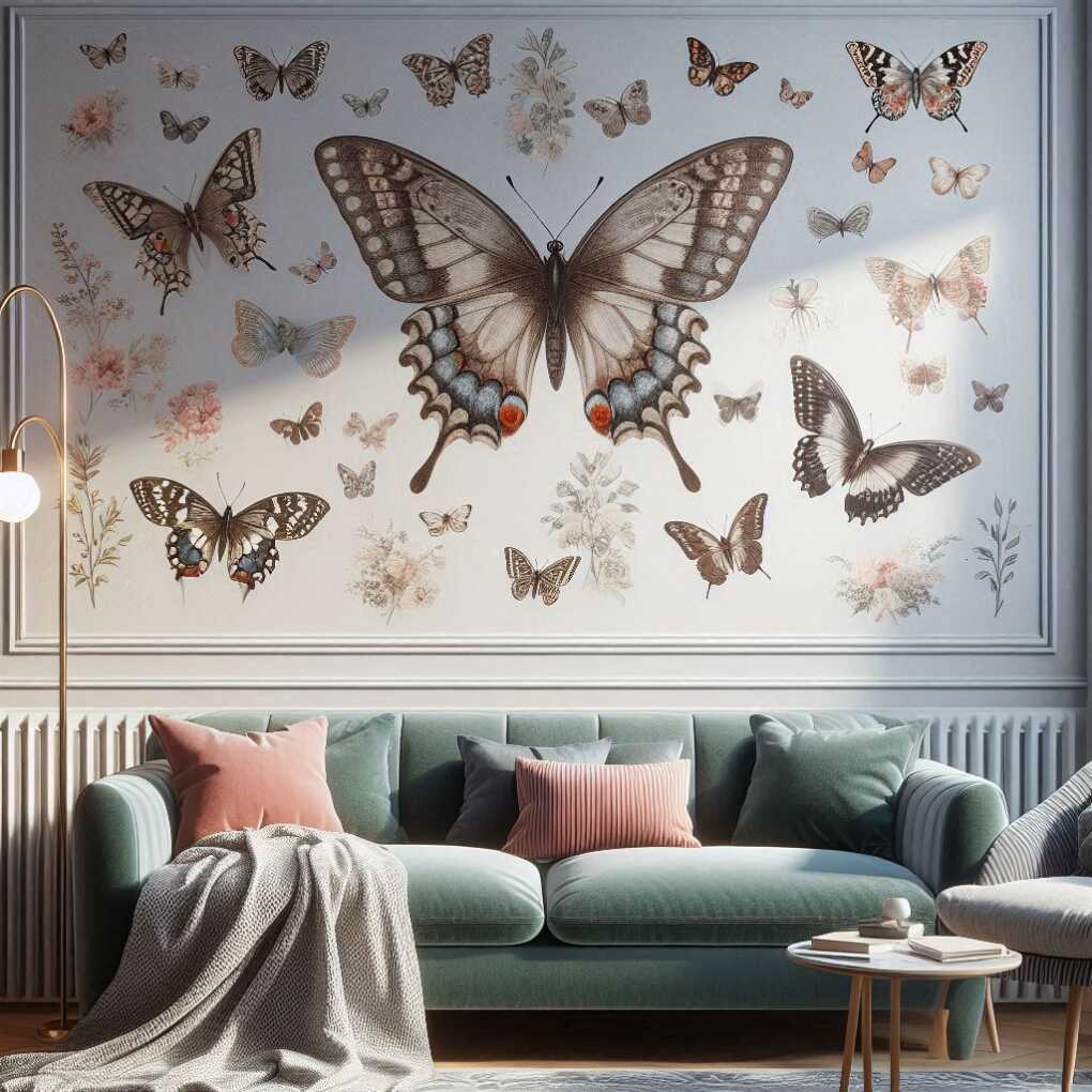 7. Butterfly Wallpaper Accent Wall