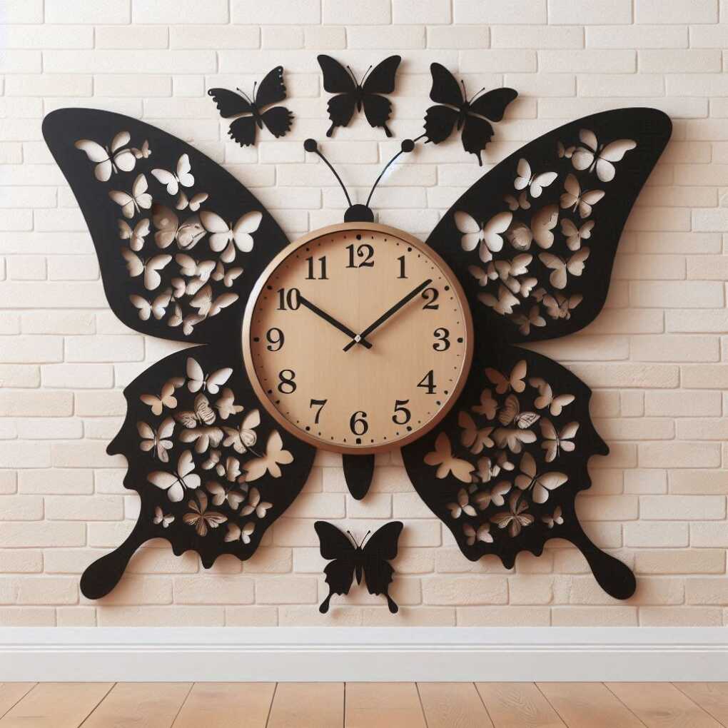 Butterfly Silhouette Wall Clock