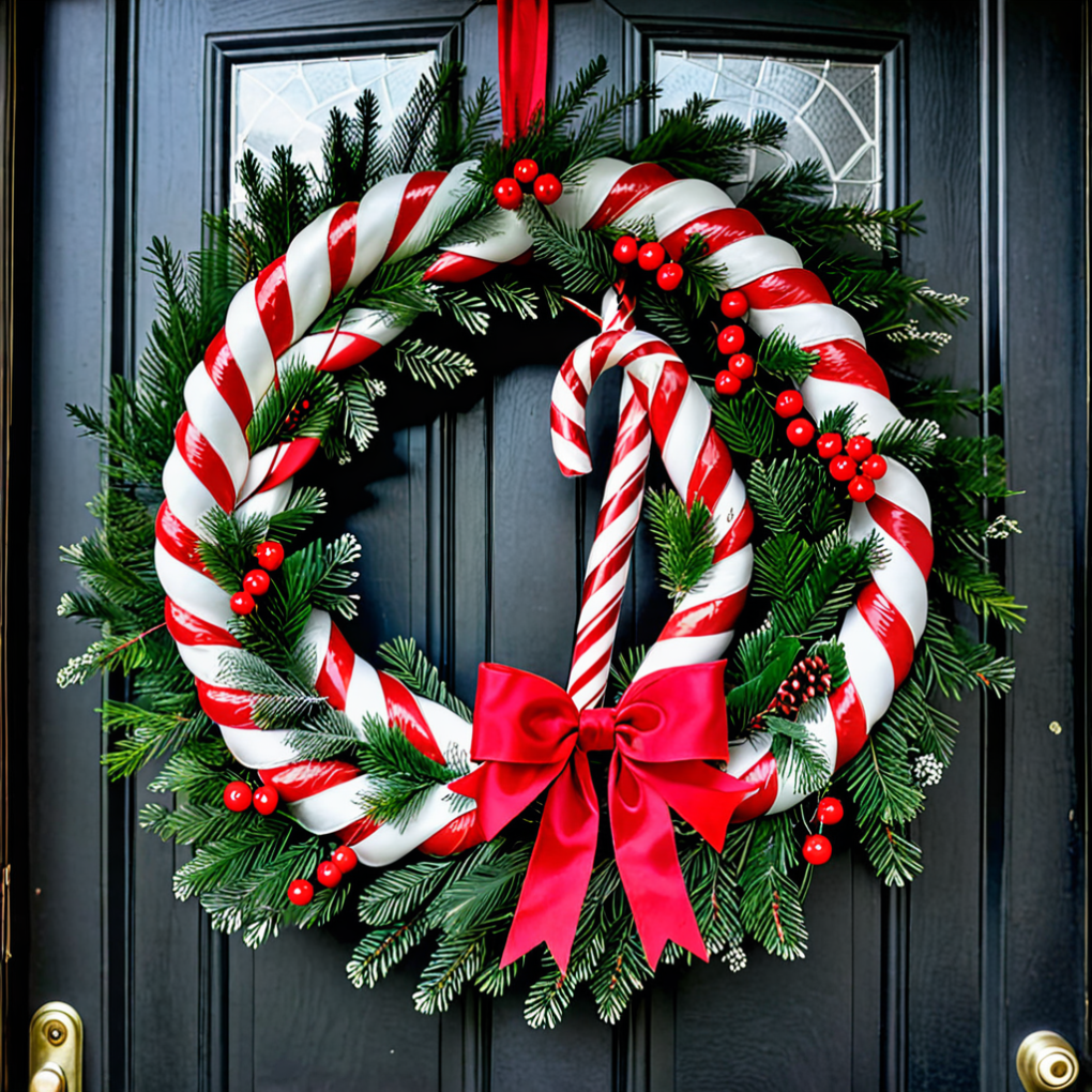 1. Candy Cane Wreath