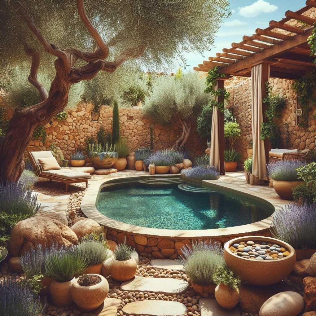 13. Mediterranean-Style Natural Pool