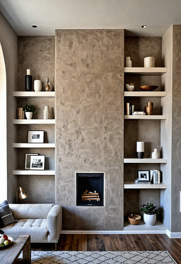 14. Stucco with Integrated Shelving