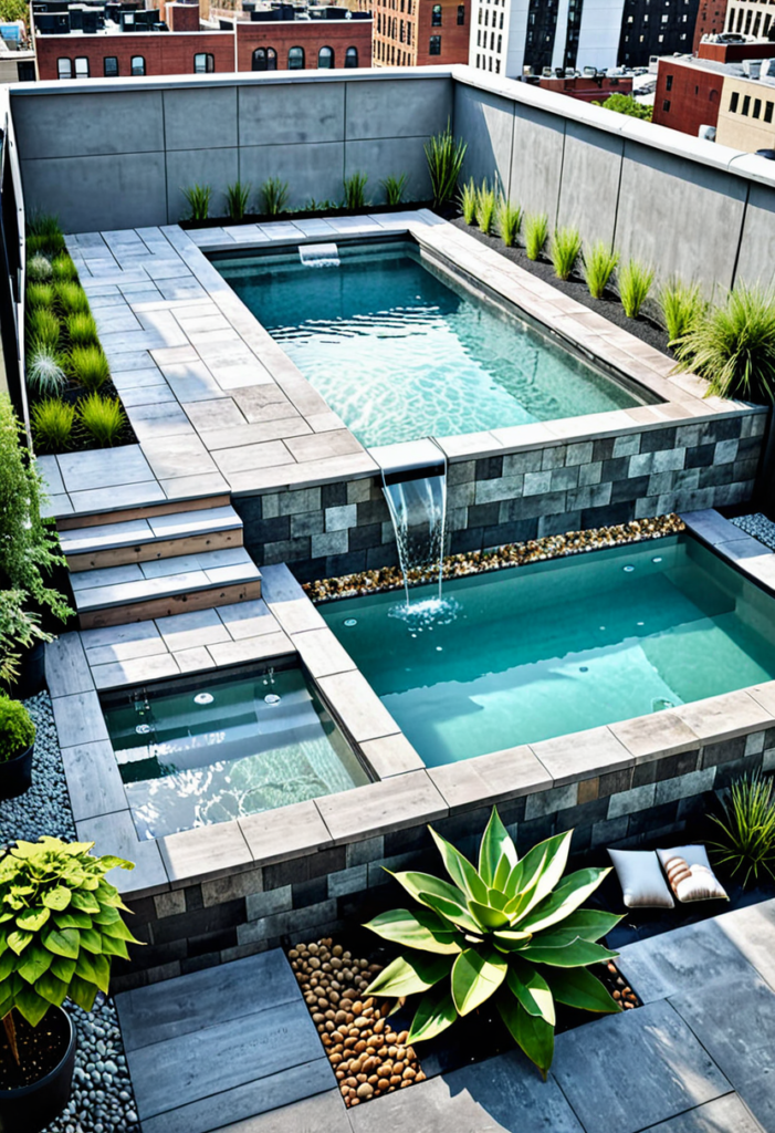 15. Urban Rooftop Natural Pool