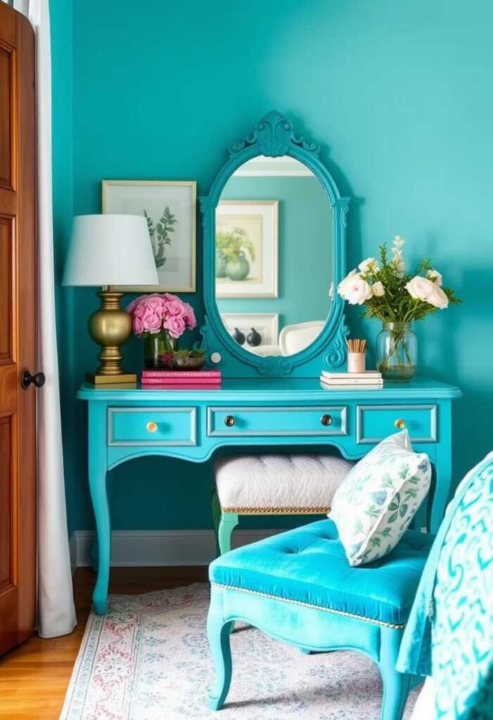 17. Turquoise Vanity or Dressing Area