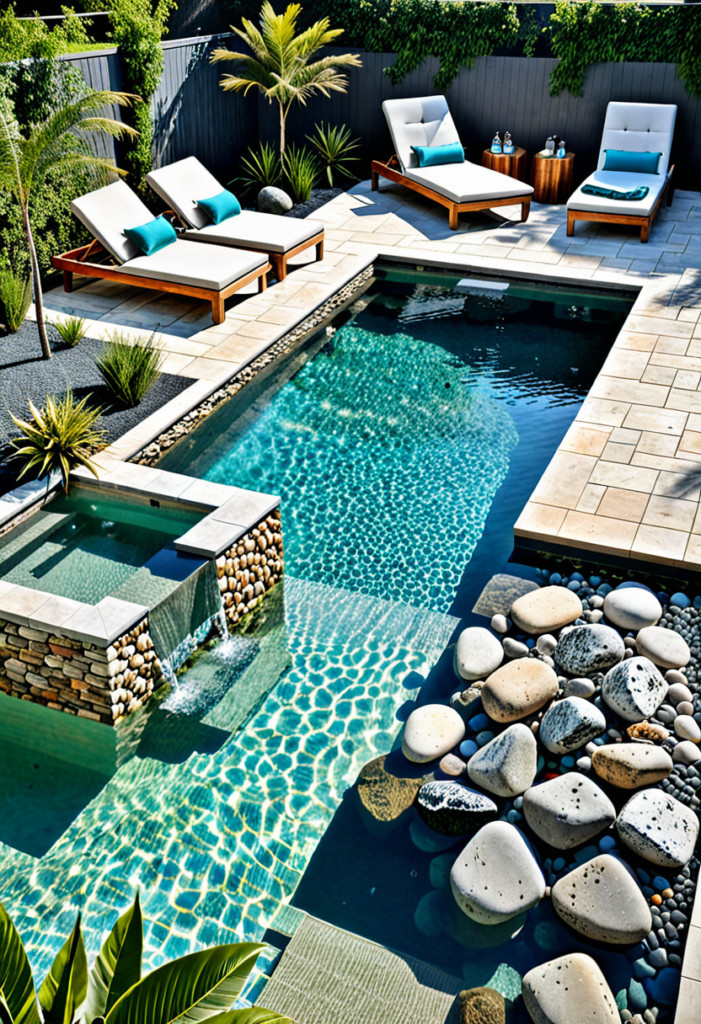 Natural Pool with Submerged Loungers