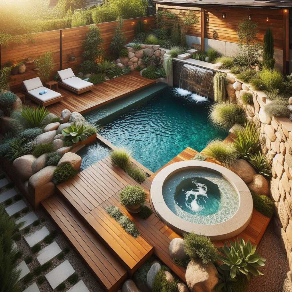 4. Natural Pool with Integrated Hot Tub