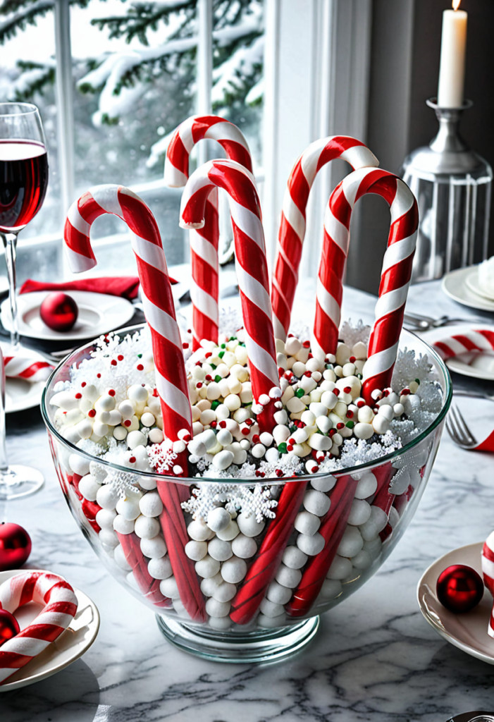 9. Candy Cane Centerpiece