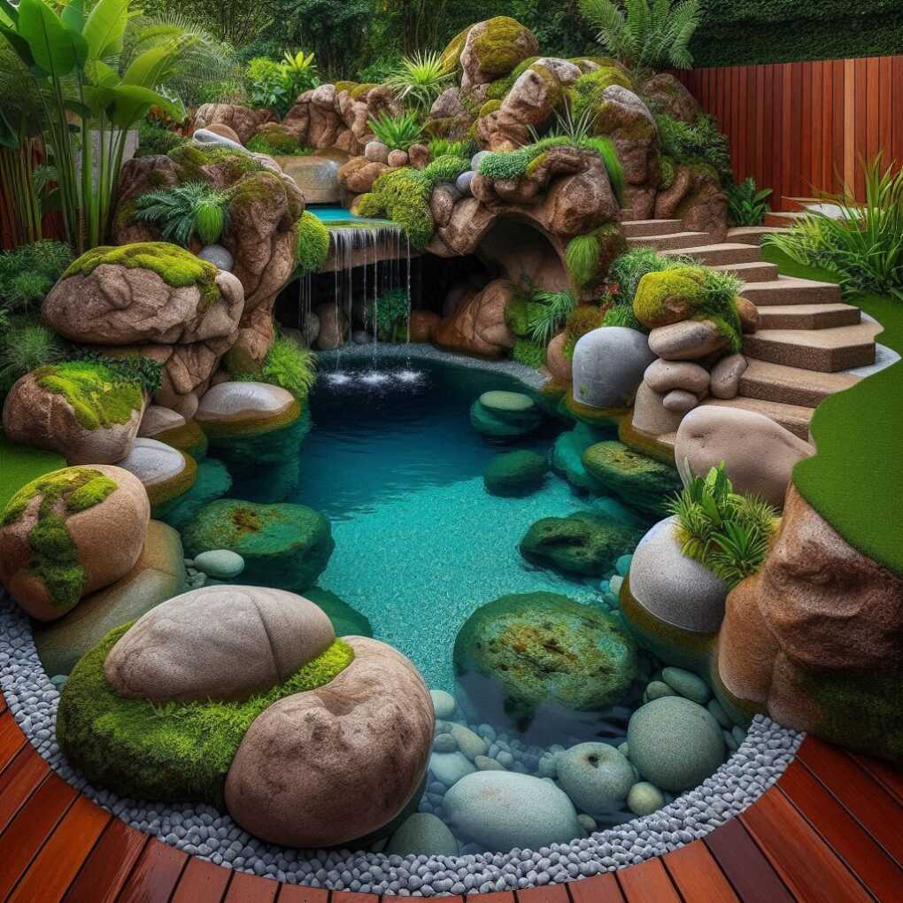 9. Grotto-Inspired Natural Pool