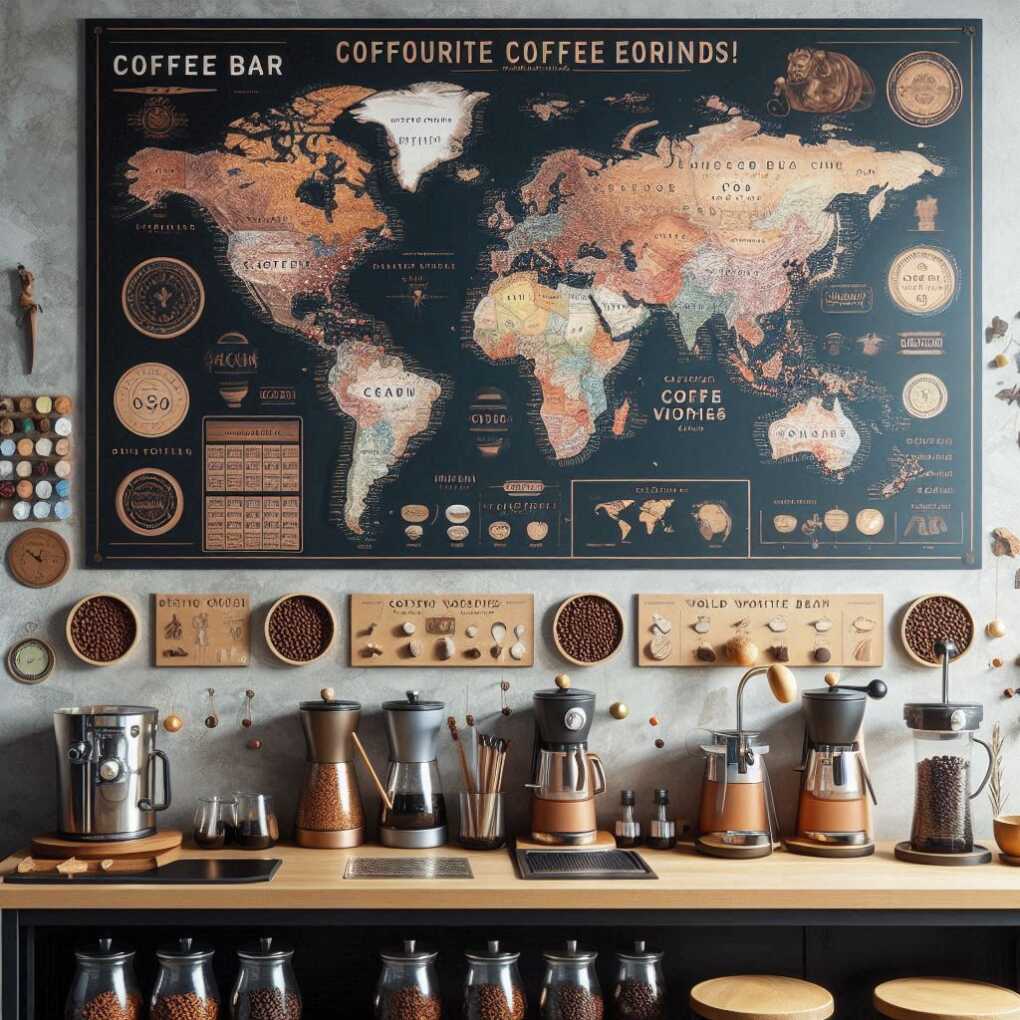 Coffee Bar with Brewing Guide Wall Art