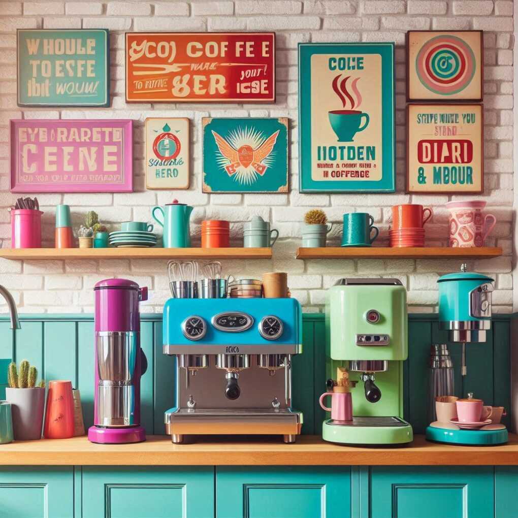 Colorful Retro-Inspired Coffee Corner