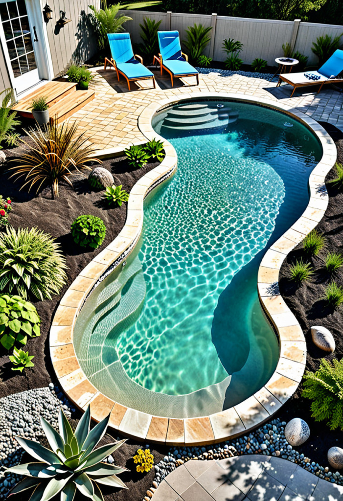 Curved Oasis with Beach Entry