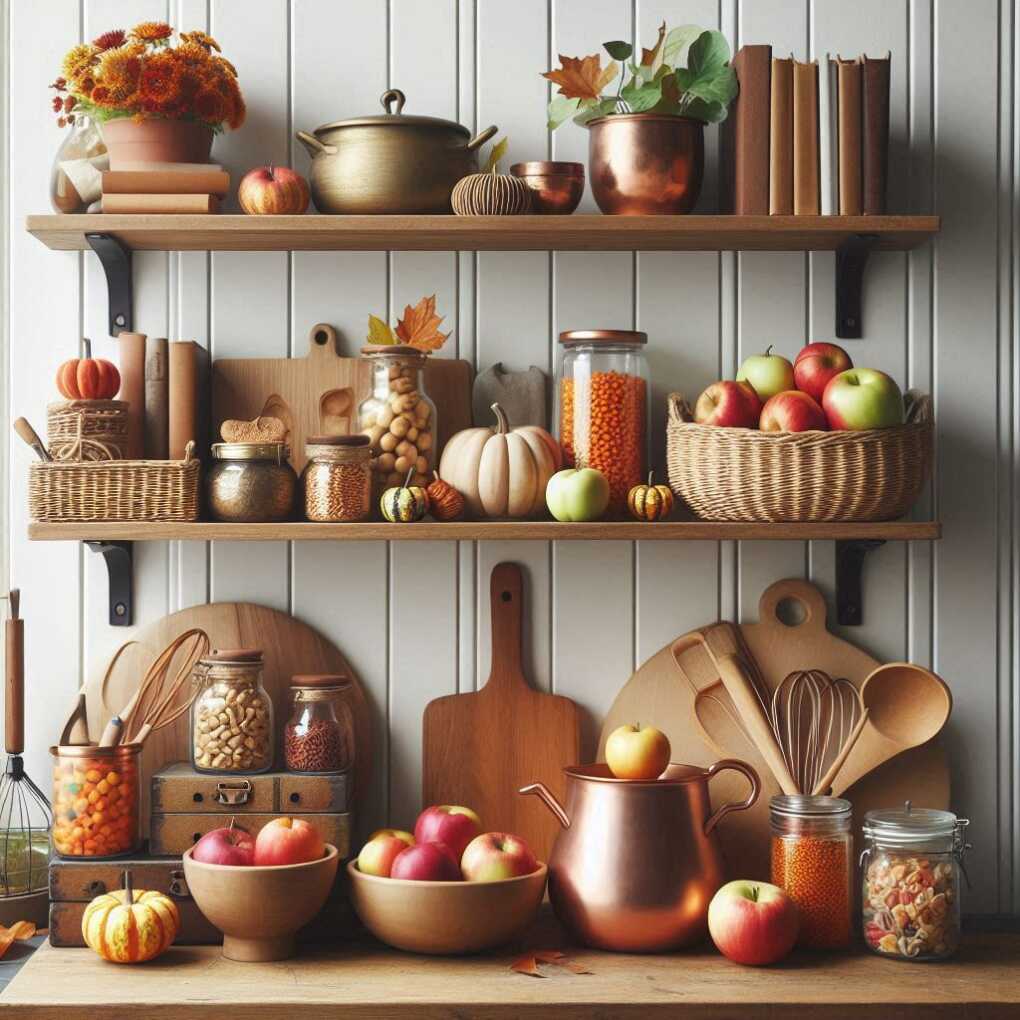 Fall-Inspired Open Shelving