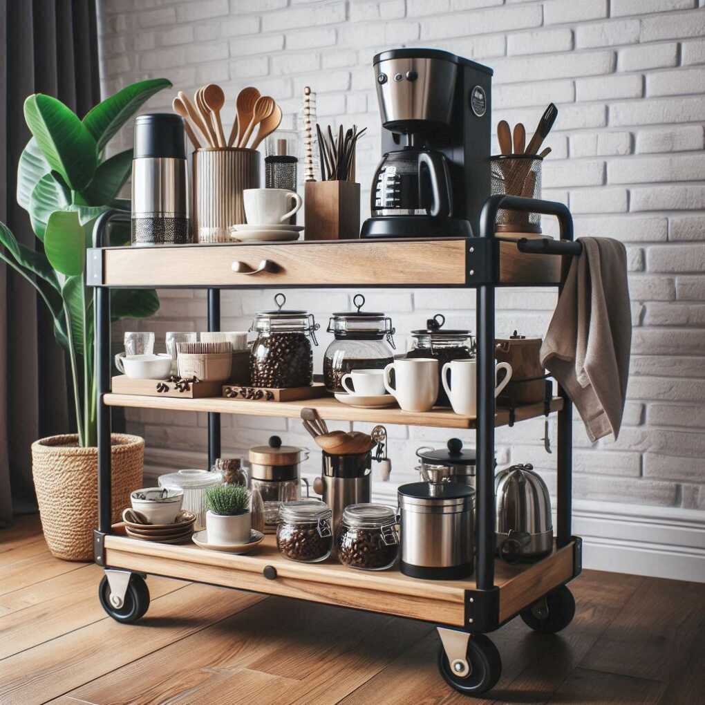 Rolling Coffee Cart