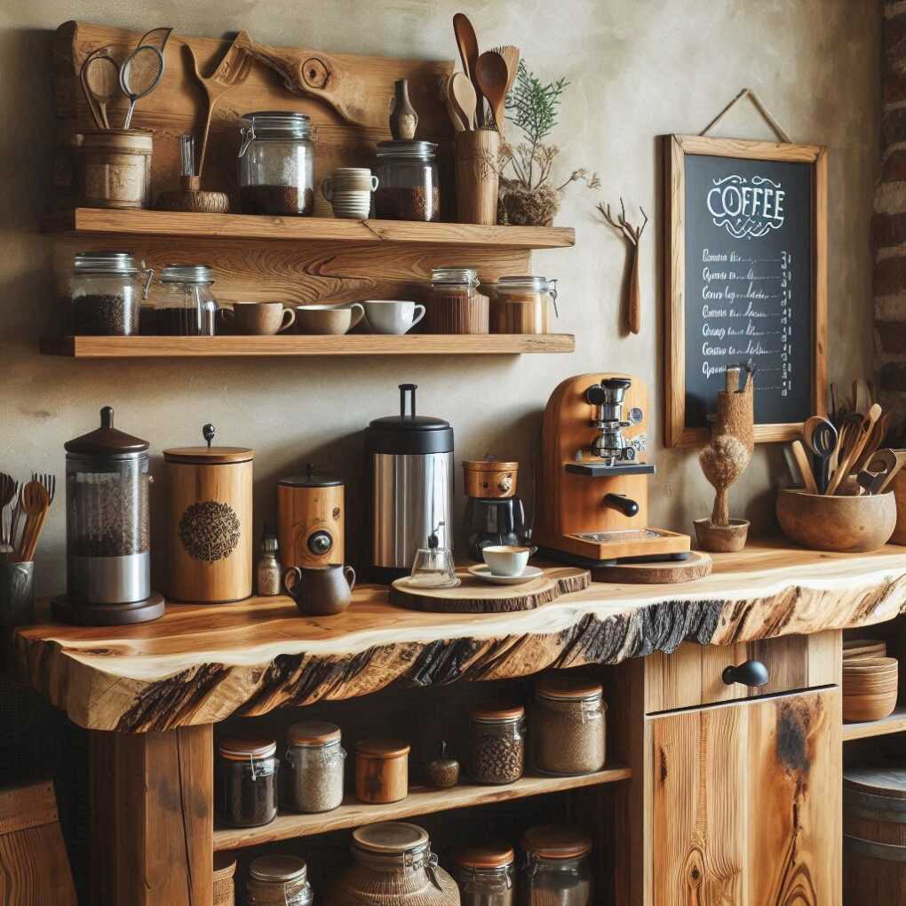  Rustic Wooden Coffee Station