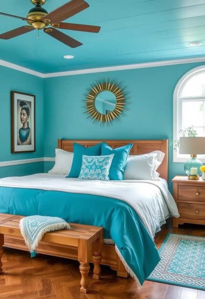 Turquoise and Wood Combination