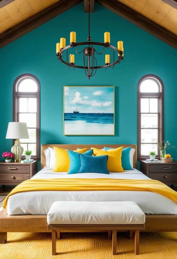 Turquoise and Yellow for Energy