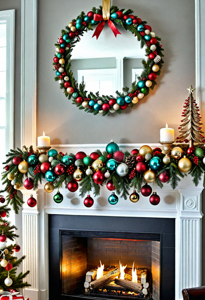 DIY Ornament Garland for the Mantle