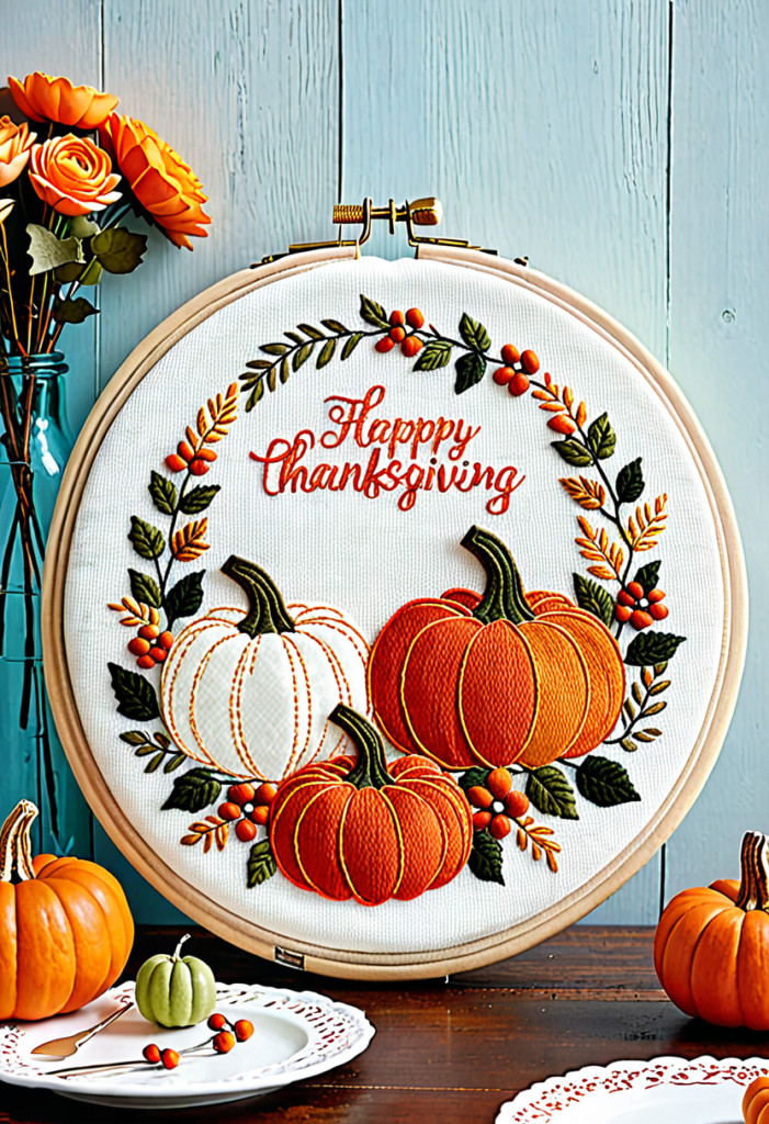 Embroidery Hoop Pumpkins