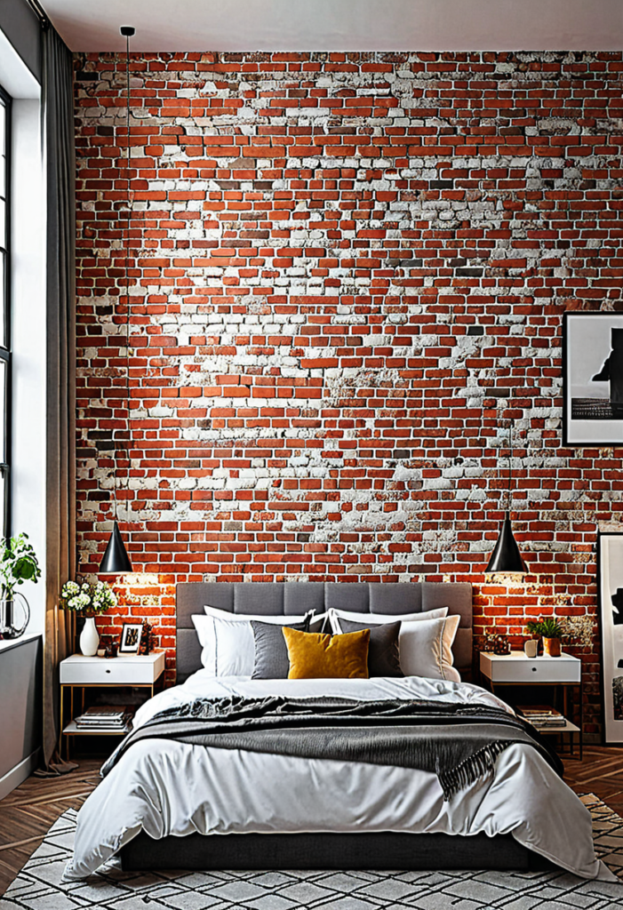 Faux Brick Wallpaper for a Budget-Friendly Option