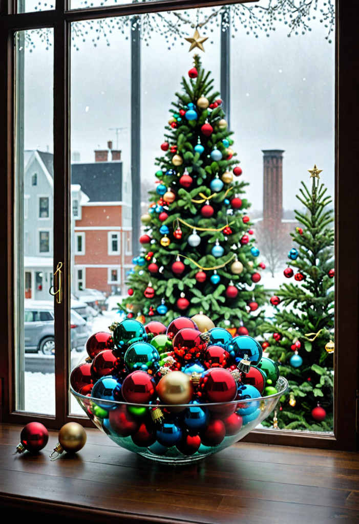 Glass Ornaments in a Window Display