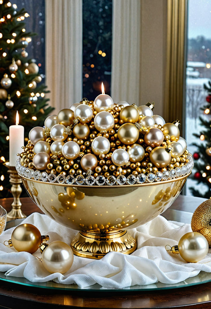 Golden Ornament and Pearl Bowl